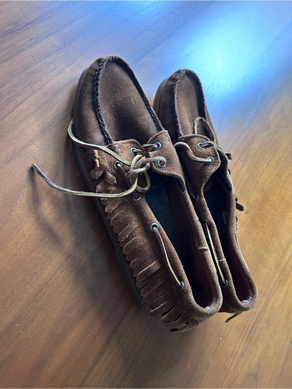 Sebago Women’s 11 M Brown Suede Fringe Moccasin Shoes - Casual Slip-On